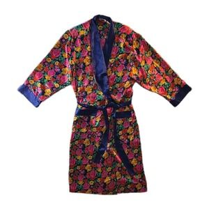 Vintage Multicolor Victoria Secret Floral Robe - Size M